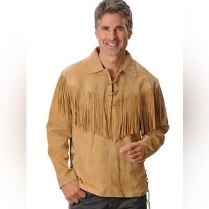 FRINGED BOAR SUEDE LEATHER LONG SLEEVE WESTERN